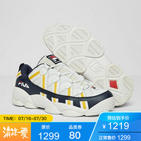 斐乐Fila男鞋运动鞋低帮系带休闲鞋1BM00513 WHT/FNVY/GFUS 8.5
