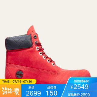Timberland添柏岚男鞋NBA联名系带短靴马丁靴A2856610 Red Nubuck 10.5 M
