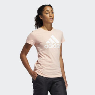 ADidas阿迪达斯女子经典圆领穿棉短袖T恤FH7508 GlowPink 2XL