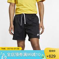 耐克Nike男士短裤舒适透气运动裤休闲裤AR2382 Blk/Wht 2XL