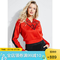 GUESS盖尔斯卫衣女士条纹短连帽衫W91Q29WC9N0 red xs