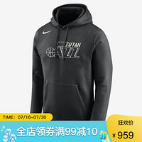 耐克Nike男士卫衣NBA爵士队连帽运动衫AA3701 Blk/Sail 2XL