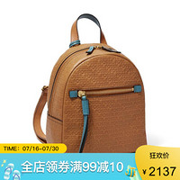 Fossil化石女款双肩包背包Megan拉链拼接素面时尚休闲ZB7697P Tan one size