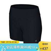 Champion冠军女士短裤运动裤休闲裤外穿平角裤 M50240 Black L