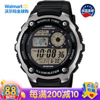 美国直邮 卡西欧(CASIO) 男士世界时装腕表,黑色树脂表带