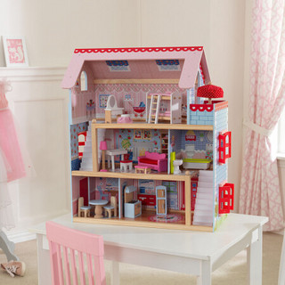 美国直邮 KidKraft儿童娃娃系列过家家玩具 切尔西娃娃小屋包括16个配件