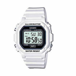 CASIO 卡西欧 F108WHC-7ACF 中性电子手表 42mm 白盘 白色树脂表带 方形