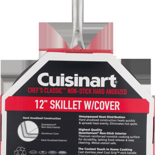 美国直邮 CUISINART 12“不粘煎锅玻璃盖，Ano