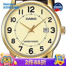 CASIO 美国直邮 卡西欧（CASIO） 皮革女士手表LTP-V002GL-9B