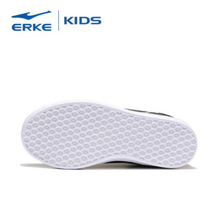 鸿星尔克官方旗舰（ERKE）童鞋男秋季上新滑板鞋儿童运动鞋 正黑/正白 32