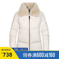 诺诗兰秋冬户外女式可脱卸毛领时尚防风保暖羽绒服 GD082608 雪白色 170