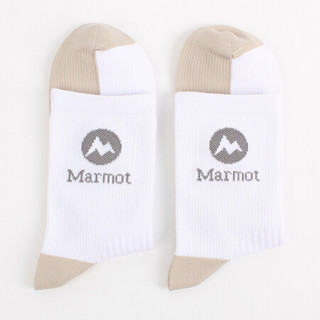 Marmot/土拨鼠20春夏运动吸湿柔软保暖中筒袜男户外 黑-海蓝1117 均码