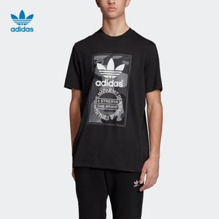 adida 阿迪达斯官网s 三叶草 CAMO TEE 男装运动短袖T恤ED6965 多色/碳黑 M