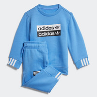 阿迪达斯官方 adidas 三叶草 V-OCAL CREW SET婴童运动套装ED7720 天然蓝 祈福珊瑚粉 98CM