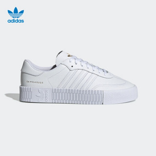 阿迪达斯官网adidas 三叶草SAMBAROSE W女鞋经典运动鞋FU9197 白/白/金 36(220mm)