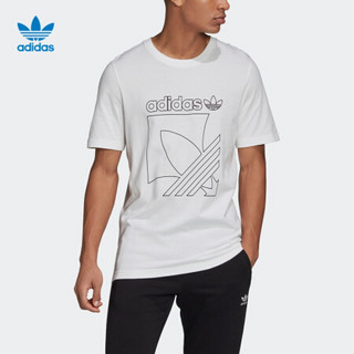 阿迪达斯官网 adidas 三叶草 SPRT 3S TEE 男装运动短袖T恤GD5836 白 M(180/100A)