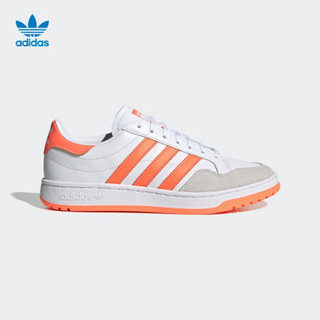 阿迪达斯官网 adidas 三叶草 TEAM COURT W 女子经典运动鞋EF6071 白/信号珊瑚粉/一号黑 37(230mm)