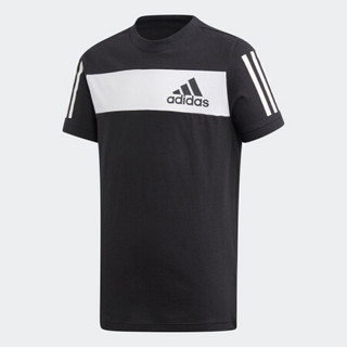 阿迪达斯官网 adidas YB SID TEE 大童装训练运动短袖T恤ED6505 黑色/白色/黑色 128CM