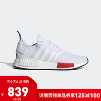 阿迪达斯官网 adidas 三叶草 NMD_R1 男女经典运动鞋FX4291 亮白/丰盈蓝/1号黑色 42.5(265mm)