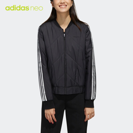 阿迪达斯官网adidas neo SPRTY BMB女装休闲秋冬立领拉链短款棉服运动外套EI4409 如图 S