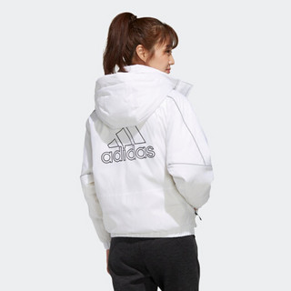 阿迪达斯官网 adidas 女装冬季户外连帽拉链短款羽绒服运动外套EC7477 如图 L