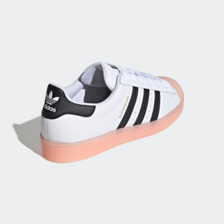 阿迪达斯官网 adidas 三叶草 SUPERSTAR W 女子经典运动鞋FW3553 白/一号黑/朦胧珊瑚粉 35.5(215mm)