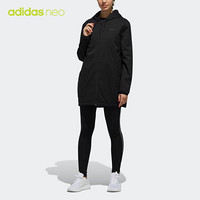 阿迪达斯官网adidas neo 女装休闲冬季连帽中长款棉服运动外套DW8351 如图 S