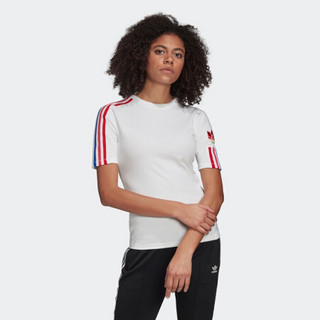 阿迪达斯官网 adidas 三叶草 TEE 女装运动短袖T恤GD2256 白/多色 40(170/92A)