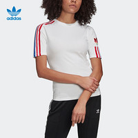 阿迪达斯官网 adidas 三叶草 TEE 女装运动短袖T恤GD2256 白/多色 40(170/92A)