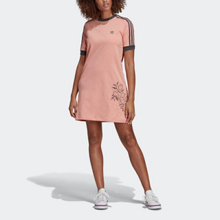 阿迪达斯官网 adidas 三叶草 TEE DRESS 女装运动裙子DX4258 粉 32(165/76A)