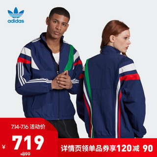 阿迪达斯官网 adidas 三叶草MUS BLNT96 TT男装运动外套 FN0966 深蓝 L(185/108A)