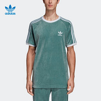 阿迪达斯官网 adidas 三叶草 COZY TEE 男装运动短袖T恤DV1623 蒸汽白 青灰 L(185/108A)