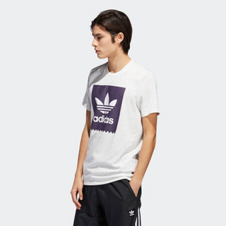 阿迪达斯官网 adidas 三叶草 SOLID BB T 男装运动短袖T恤DU8314 混合色/紫 S(175/92A)