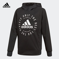 阿迪达斯官网 adidas YB SID PO 大童装训练运动套头卫衣DV1700 黑色/白 152CM