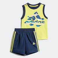 阿迪达斯官方 adidas IB F TANK SET 婴童训练短袖针织套装DZ2413 黄/学院藏青蓝/黄 学院藏青蓝 98CM