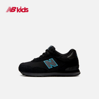 New Balance nb童鞋 男童女童4~14岁 儿童运动鞋 黑色 YC515BNB 33.5