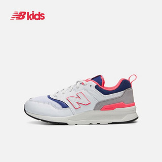 New Balance nb童鞋 男女童春7~14岁 绑带运动鞋GR997 白色 GR997HAJ 35.5