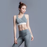 MSGD夏季新款女子中低强度一体式运动文胸瑜伽训练健身内衣 绒雾灰 Velvet Grey L(新品)