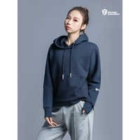 MSGD卫衣女 春夏连帽潮流卫衣运动休闲健身宽松字母设计套头上衣连帽T恤 Navy 藏青色 M