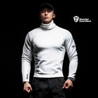 MSGD运动卫衣男春季白色高领健身休闲跑步上衣 White 雪峰白 M