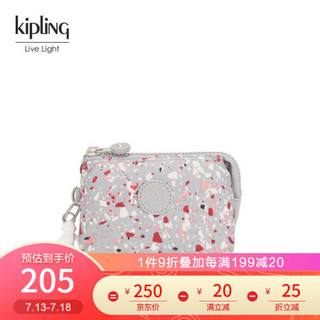 kipling女包包迷你帆布包2020新款休闲手拿包零钱包|CREATIVITY S 雨花石斑点印花