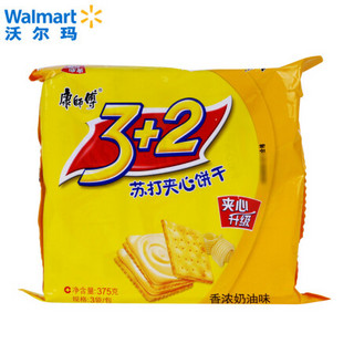 康师傅 3+2苏打夹心饼干香浓奶油味 375g