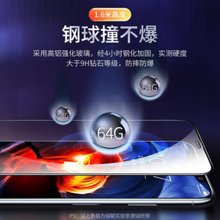 绿联苹果11/X/XR钢化膜通用iPhoneXS/11ProMax手机贴膜高清蓝光全覆盖钻石膜 【11Pro Max】高清透亮钻石膜-送贴膜工具