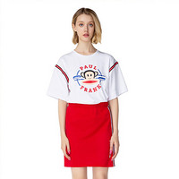 【paul frank运动服饰直播款】女款短袖运休闲T恤#012 白色 XL
