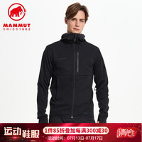 MAMMUT猛犸象Ultimate男士春秋GORE防风防水透气修身连帽软壳外套  1011-00061 黑色-黑色 L(欧码偏大一码)