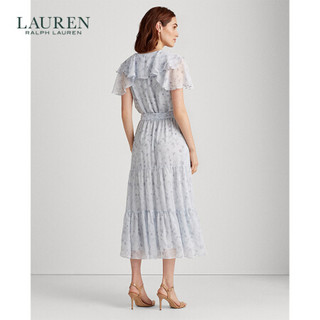 RALPH LAURENLauren/拉夫劳伦女装 2020年春季花卉图案乔其纱连衣裙60301 400-淡蓝色 8  尺码偏小