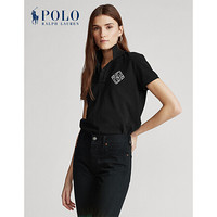 Ralph Lauren/拉夫劳伦女装 2020年春季经典版型珠状Polo衫21348 001-黑色 M