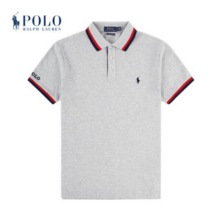 Ralph Lauren/拉夫劳伦男装 2020年春季定制修身版型网格Polo衫12107 020-灰色 L