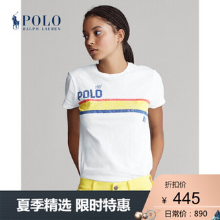 Ralph Lauren/拉夫劳伦女装 2020年夏季条纹平纹针织T恤21601 100-白色 XS