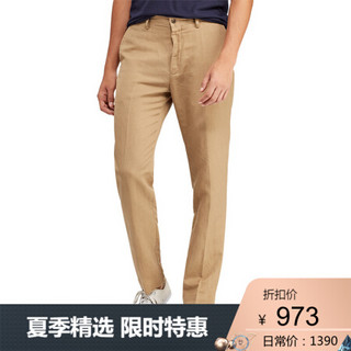 Ralph Lauren/拉夫劳伦男装 2020年春季经典版型亚麻混纺长裤12277 250-棕色 30/30